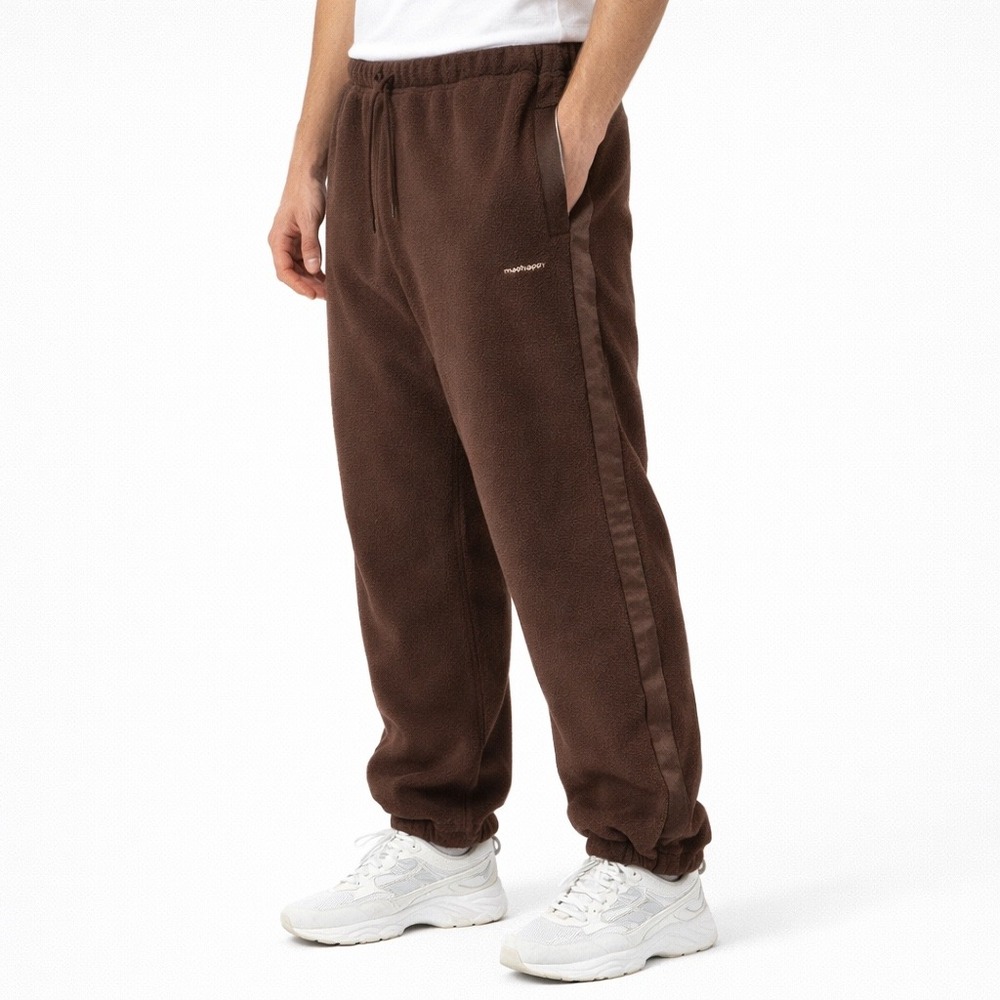 RARE Madhappy Fleece Jogger Sweatpants Brown Side Stripe Drawstring Waist Size L